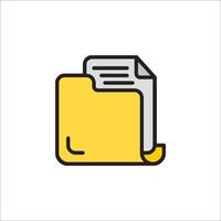 A folder icon with a yellow folder vector
