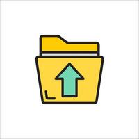 A folder with an arrow pointing up on it vector