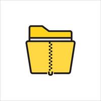 A yellow folder with a zipper on it vector