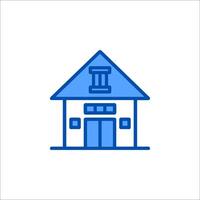 A house with a door and windows on a white background vector