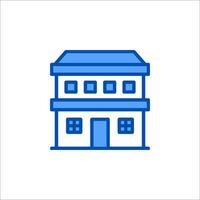 A blue house icon on a white background vector