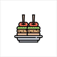 A hamburger with two slices of cheese and pickles on top vector