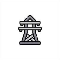A tower with a cross on top of it vector