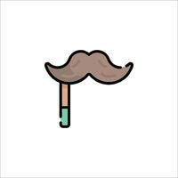 A mustache with a green stick on it vector