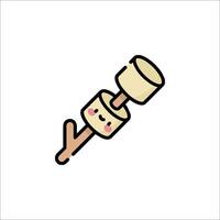A marshmallow with a stick on it vector