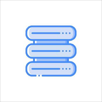 A stack of three servers on a white background vector