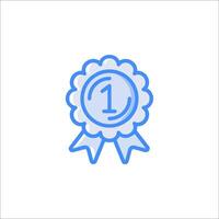 A blue ribbon with the number one on it vector