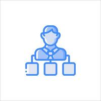 A man with a tie and a business card icon vector