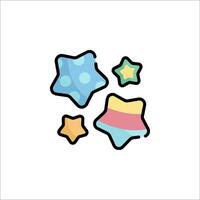 A cartoon star and a star shaped cookie vector