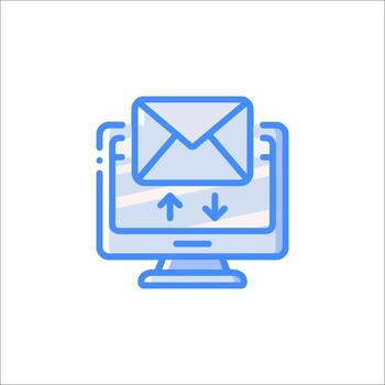 Email icon on a computer monitor vector