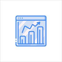 A graph chart icon on a white background vector