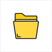 A yellow folder icon on a white background vector