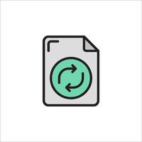 A file icon with a green arrow pointing to it vector