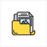 A folder with a photo inside it vector