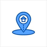 A map pointer with a house icon vector