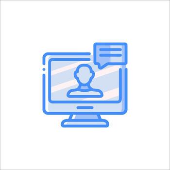 A computer screen with a person on it vector