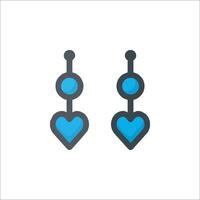 A pair of earrings with hearts on them vector