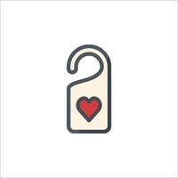 A heart shaped lock icon on a white background vector
