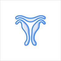 The uterus icon is shown on a white background vector