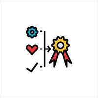 A line icon of a heart and a star vector