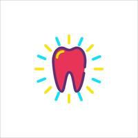 A tooth with rays coming out of it vector