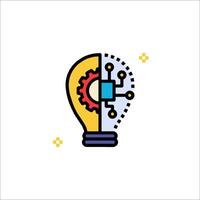 A light bulb with gears inside it vector