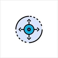 A circular icon with arrows pointing in different directions vector