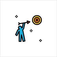 A man is aiming at a target with an arrow vector
