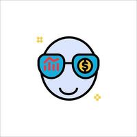 A smiling face with sunglasses and money vector