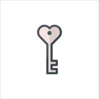 A key with a heart shape on it vector