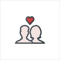 A couple with a heart icon vector