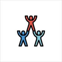 People standing on top of each other in a line vector
