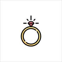 An engagement ring icon on a white background vector