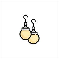 Two earrings hanging on a hook on a white background vector