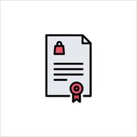 A document with a lock icon vector