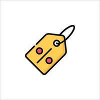 A yellow tag with a red dot on it vector
