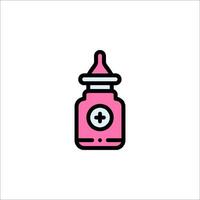 A pink bottle with a syringe on it vector