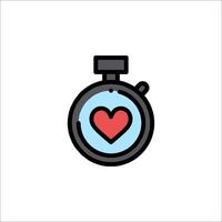 A stopwatch with a heart inside it vector