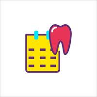 A calendar with a tooth on it vector