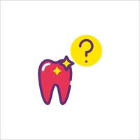 A tooth with a question mark above it vector