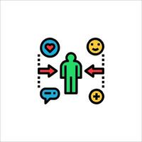 A person with a smiley face and other icons vector