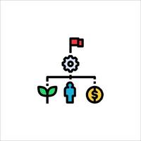 A person is standing on a tree with a money sign and a clock vector