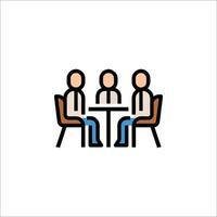 People sitting at a table with a chair and a table vector