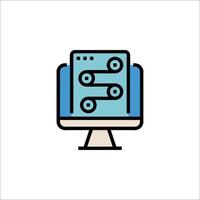 A computer monitor with a computer on it vector