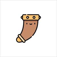 A cartoon horn with a smile on it vector