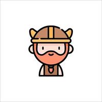 A cartoon viking character with a beard and hat vector