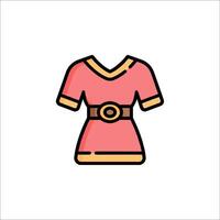 A pink dress with a belt on it vector