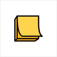 A yellow sticky note icon on a white background vector