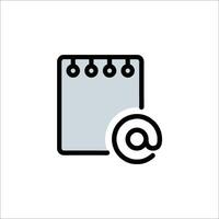 Email icon with a notepad and a pen vector