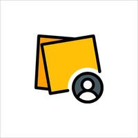 A yellow folder with a person inside vector